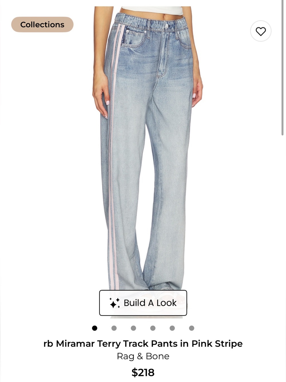 Rag & Bone Miramar Terry track pants in pink stripe!